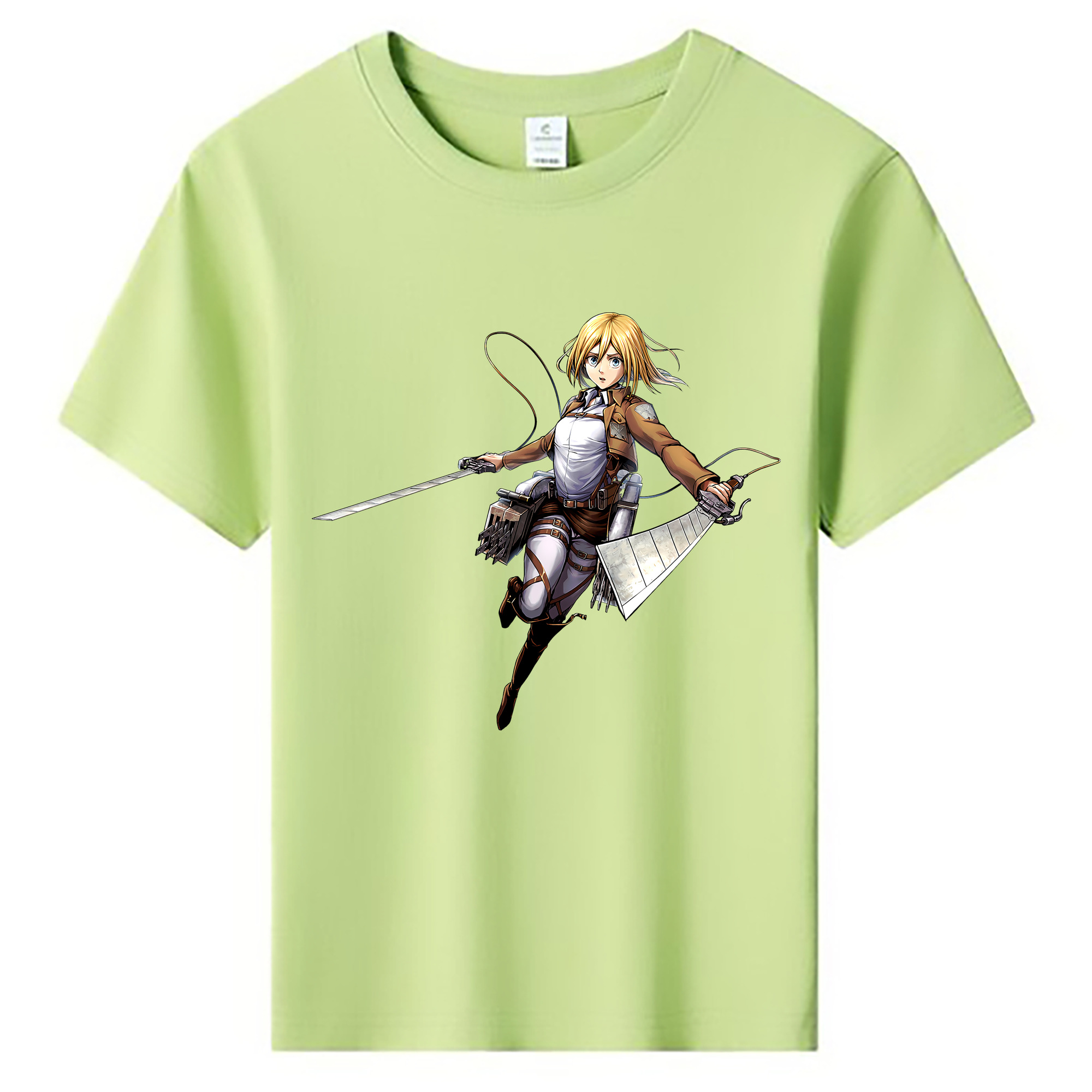 （画像用） 進撃の巨人 クリスタ·レンズ Attack on Titan Christa Lenz 綿100％キッズTシャツ（フロントプリント）